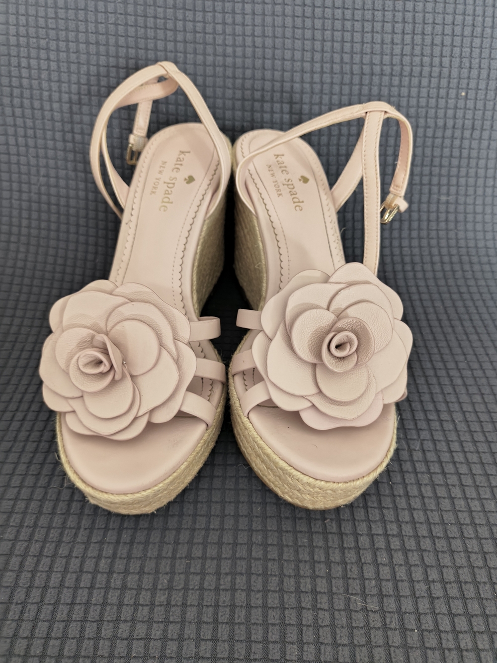 Kate Spade Pink Floral Espadrille Wedge Sandals